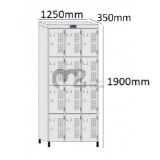 Roupeiro Para Vestiário RGRSP-12 E 35cm Sobreposto com 12 Portas - com PITÃO - RCH